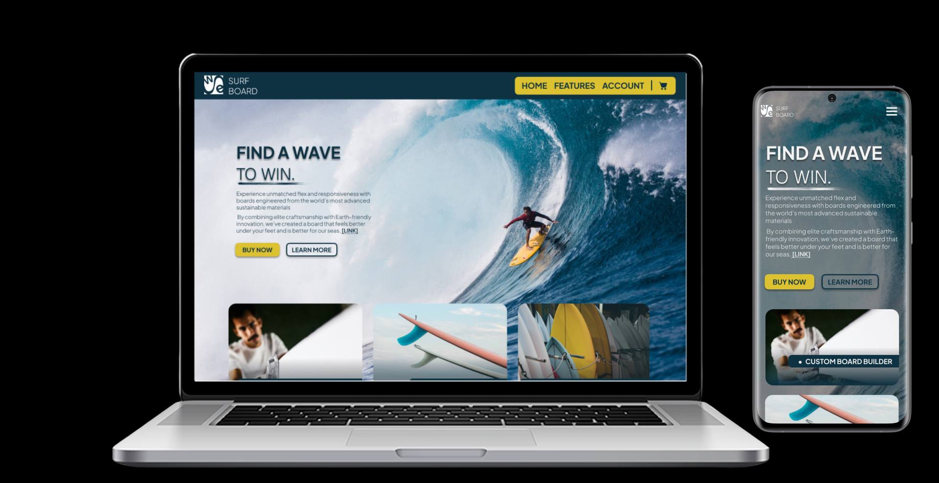 Wave Surf Board - E-Commerce & Custom Builder